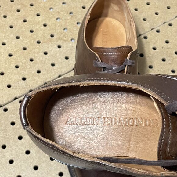 Allen Edmonds Trevor Plain-Toe Derby Dress Shoes USA Brown Size 10.5 D Men $425 main image 4